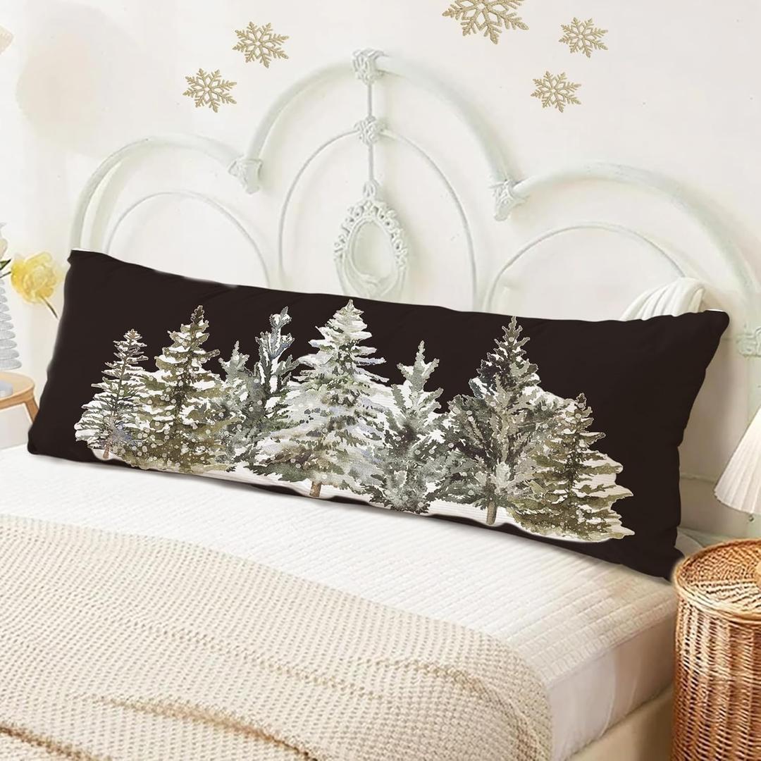 SNNDER Throw Pillow Covers, Pillow Covers for Room Decor, 20x54inch, 494 (Winter - 1)