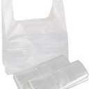 Plastic Bags 100 Pack 12.6'' x 6.5" x 19.7" White T-shirt Bag for Grocery Shopping Home Supermarket Restaurants Trash