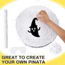 Jenaai 16 Inch Round White Piñata Large Circle Blank Piñata with Stick, Blindfold and Confetti for Adults and Kids' Birthday Parties Game DIY Wedding Celebration Baby Shower Carnival Party Supplies