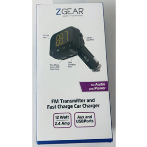 ZGear FM Transmitter and Fast Charging Car Charger 12 watt 2.4 ...