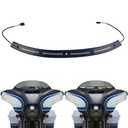 FATECIM Windshield Trim LED Light with Running Light & Sequential Turn Signals for Harley Touring Street Glide Ultra Limited Electra Glide FLHX FLHTK 2014-2023 (Black Windscreen Trim, Smoke Lens)