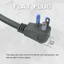 EP 2 Pack 6 Ft Flat Plug Appliance and Power Tool Cord, 14 Gauge 3 Prong 15A Replacement Power Supply Cord Cable, 110V 115V 121V AC Pigtail, Grey