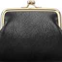 Coin Purse, Small PU Leather Change Purse, Coin Wallet with Clasp, Car Change Holder Pouch for Woman Men Kids Girls, Black