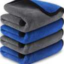 Airlab Microfiber Towels for Cars Wash Drying Thick Plush Cleaning Cloth Auto Detailing Super Absorbent for Interior & Exterior Lint Free, Streak Free, 16" X 16", 800 GSM, Pack of 4
