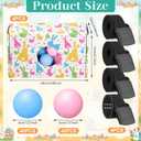 4 Sets Easter Party Games Swing Shaking Balls Game Colorful Bunny Novelty Twerk Game with 4 Adjustable Belts and 80 Balls for Adults Garden Outdoor Indoor Group Holiday