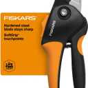Fiskars Bypass Pruning Shears, Branch Cutter with 5/8" Cut Capacity, Garden Shears with Sharp Steel Blade, Rust Resistant, Ergonomic Pruners with Comfort Handle and Safety Lock, Gardening Hand Tools (Small)