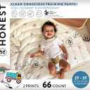 The Honest Company Clean Conscious Training Pants for Sensitive Skin, Hypoallergenic, Fragrance-Free, Rompin' & Stompin' Diggin' It Size 2T/3T (up to 34 lbs), 66 Count