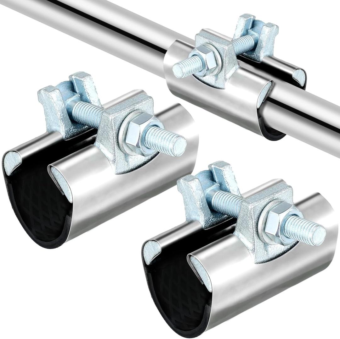 Tandefio 2 Pcs IPS Pipe Repair Clamp 304 Stainless Steel Pipe Clamp Patching and Repairing Leaky 3 Inch Length Suitable for Coppe Galvanized Steel(1 Inch)