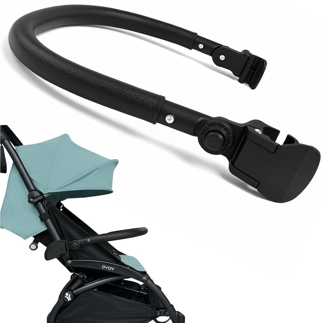 Lusinus Baby Stroller Bumper Bar Compatible with YOYO Foldable Without Removing PU Leather Handle, Armrest & Crossbar