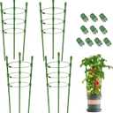 Legigo 4 Packs 18inch Plant Support Cages with 3 Adjustable Support Rings- Small Tomato Cage for Pots Plant Holder for Home Garden Balcony for Orchids, Tomato, Vegetables, Flowers, Climbing Plants