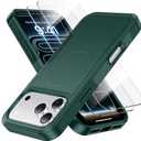 Magnetic for iPhone 17 Pro Case, Heavy Duty Protection, 23ft Military-Grade Drop Protection, Compatible with MagSafe, Tough Non-Slip, Matte Surface Phone case for iphone 17 Pro 6.3", Dark Green