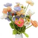 TooGet Fake Flowers 8 Pcs Poppies Plastic Flowers Artificial Silk Flower Bouquet for Home Office Wedding Outdoor and Patio Lawn Garden Decor, Height 24 Inches - Mixed Colors