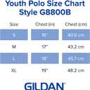 Gildan Unisex-Child DryBlend Short Sleeve Polo, Style G8800b, 3-Pack (Large, Sport Grey)