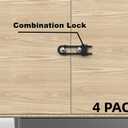 4 Pack Child Proof Sliding Cabinet Door Code Locks Baby Safety Cupboard Locks Adjustable U Shaped Cabinet Latches for Knob Handle Drawers Closet Palstic (4PCS, Black)