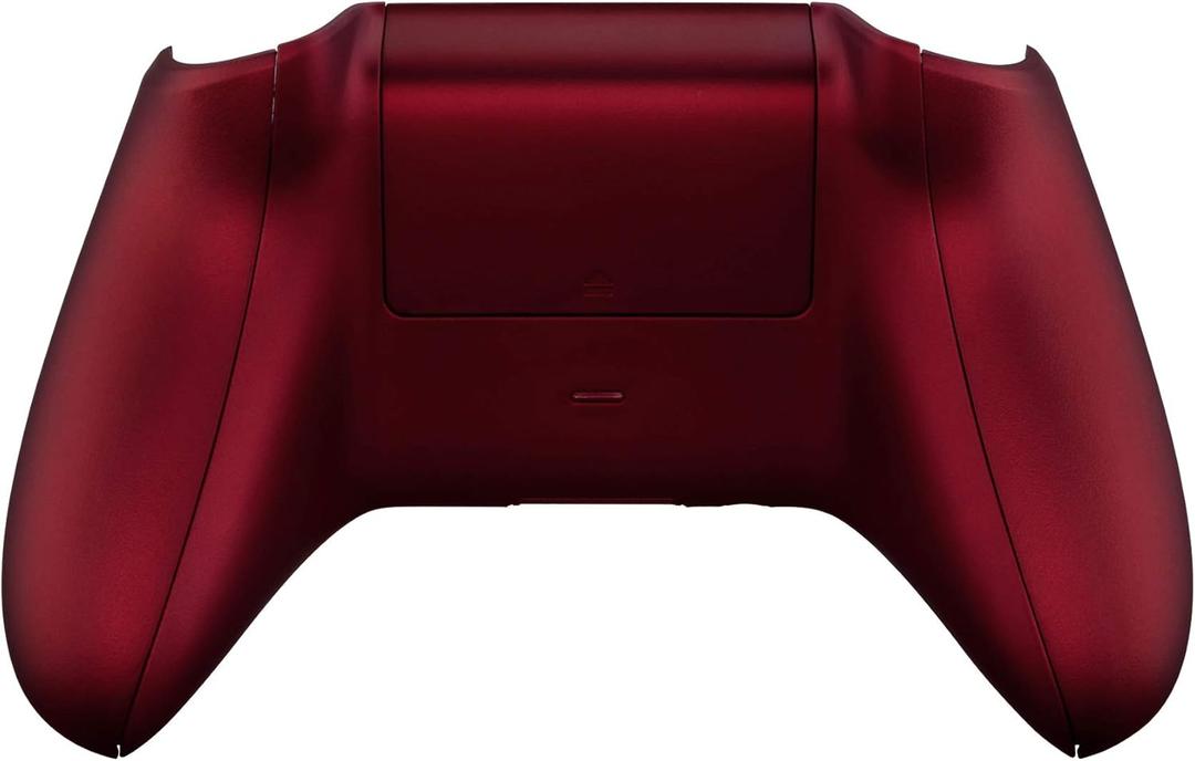 eXtremeRate Soft Touch Grip Custom Bottom Shell Back Panels for Xbox One S & One X Controller, Scarlet Red Replacement Back Shell Side Rails w/Battery Cover for Xbox One S X Controller Model 1708
