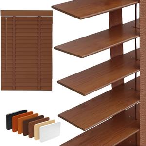 2" Slats Wood Blinds for Indoor Windows: Cordless Solid Wooden Blind&Shades, 42.5"W x 64"H