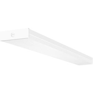 4FT 5.7"W LED Wraparound Light, 40W, 4400lm, 4000K, [2-Lamp 32W Fluorescent Equiv.], Hardwired, 4 Foot LED Wrap Light Flush Mount Office Ceiling Light Fixture for Garage, Office, Kitchen, ETL