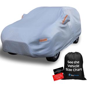 EzyShade 10-Layer SUV Car Cover Waterproof All Weather. See Vehicle Size-Chart for Accurate Fit. Outdoor Full Exterior Covers for Automobiles Heavy Duty Tarp Jeep Rav4 CRV. Size S3 (See SizeChart) (S3 - see Vehicle Size Chart, Reflective)