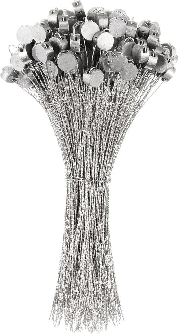 LEIFIDE 300 Pack Silver Lead Silver Round Security Seals 3/8 Inch (10mm) with 12 inch Wire Adjustable Utility Meter Seal for Gas, Water, Electricity, & More(Silver)