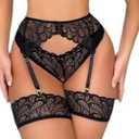 SNATROY Women's Lingerie Lace Sexy Panty Garter Lingerie Boudoir Outfits, L