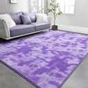 TWINNIS Large Area Rugs for Living Room Bedroom, 6x9 Feet, Super Soft Indoor Thickened Memory-Foam Carpets Easy-Cleaning, Modern Aesthetic Comfy Rug for Kids Room Home Decor, Tie-Dyed Purple