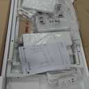 Seventable Computer Desk with Power Outlets & LED Light, 39 inch Home Office Desk with 5 Drawers, Writing Desk with Monitor Stand, Work Desk for Home Office, White