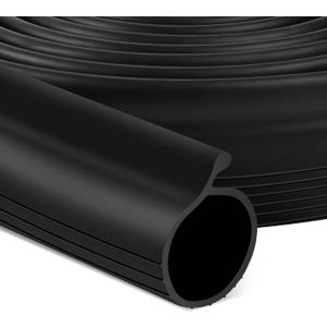 16.5 FT Garage Door Bottom Seal Rubber 0.19" P Bulb Bottom Garage Weather Stripping for Single Channel, Flexible Weatherproof Replacement Strip Seal Fits 16.5FT Wide, Black