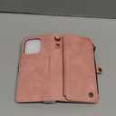 Defencase Compatible with iPhone 15 Pro Case Wallet with RFID Blocking Card Holder for Women Men, PU Leather Magnetic Snap Flip Zipper Strap Wallet Phone Case Fit for iPhone 15 Pro 6.1", Rose Pink