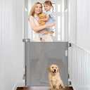 Retractable Baby Gates 0"-39" Wide Narrow Dog Gates for Doorways, 33" Tall Retractable Gate for Stairs Narrow Pet Gate for Dogs Mesh Gates for Kids or Pets Toddler Gate for The House, Gray