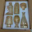 TBWIND Gold Amber Glass Bud Vases Set of 12, Small Vases for Flowers, Champagne Mini Vintage Vases for Centerpieces,Bud Vase in Bulk for Wedding Decor,Single Flowers,Office and Home Table Flower Dcor