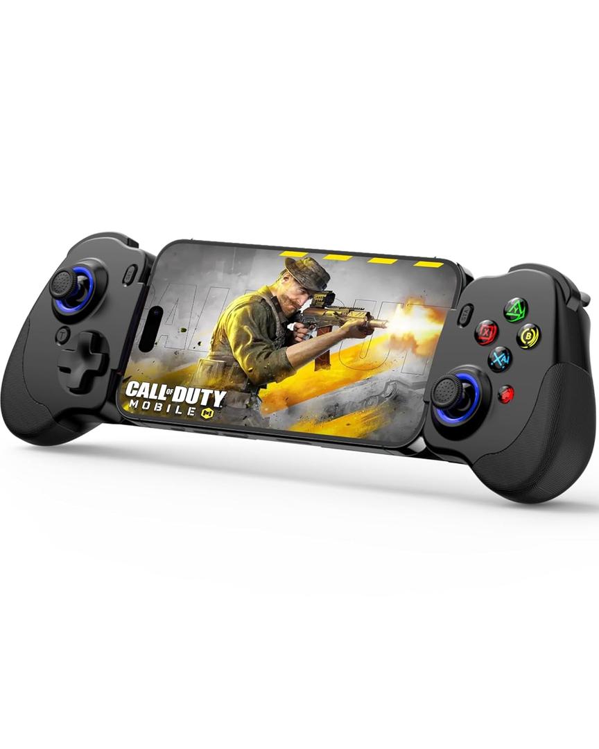 Crotrain Type-C Mobile Gaming Controller for Android & iPhone 16/iPhone 15 Series (USB C) Plug and Play Gamepad with Hall Effect Joysticks/Hall Trigger, for Xbox Cloud Gaming/PS Remote Play/PUBG/CODM