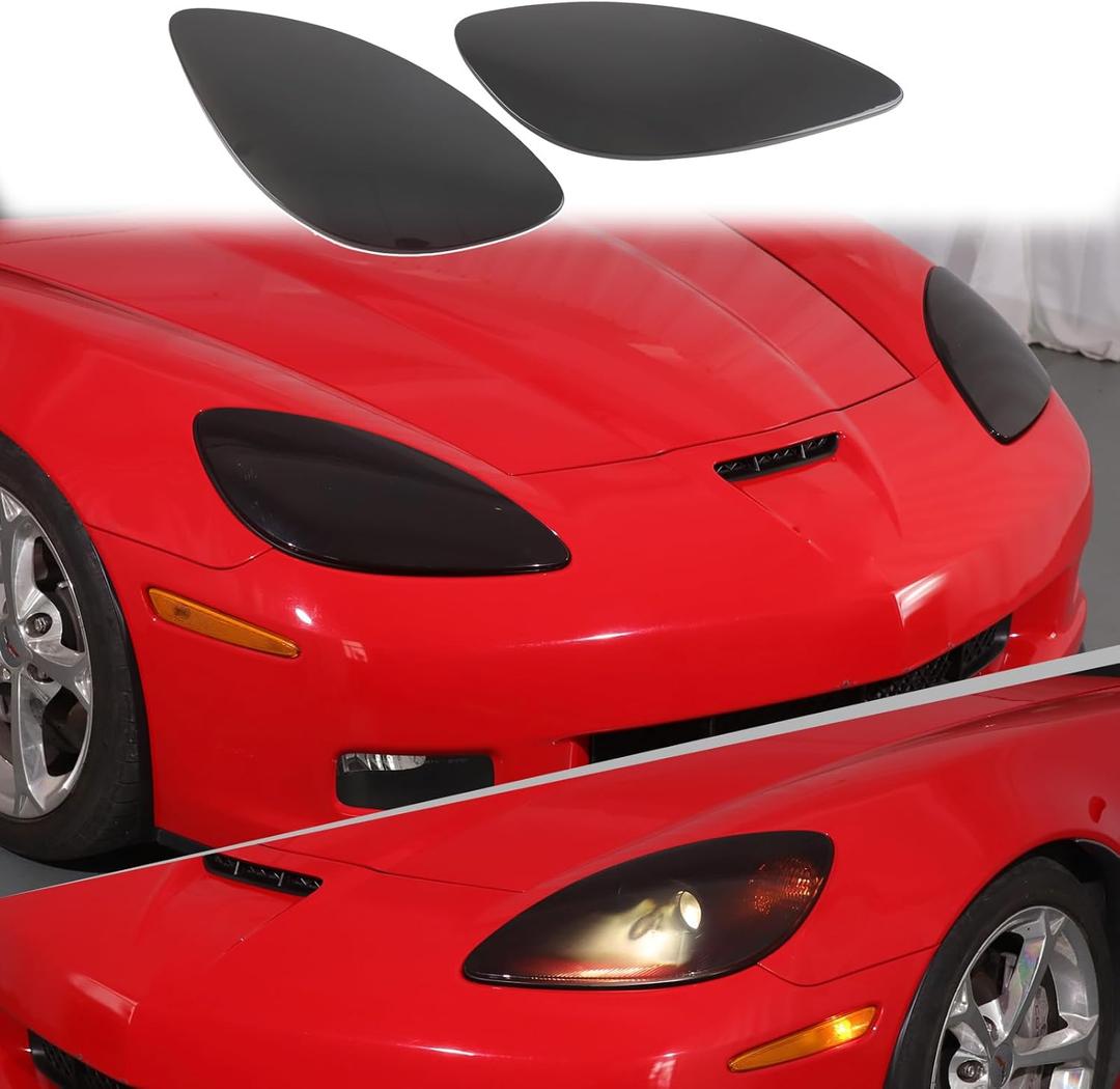 Front Headlight Lenses Cover Compatible with Corvette C6 2005-2013 Pair Left & Right Smoked Headlight Lens Covers C6 Accessories Protection Decoration Kit 2PCS (Smoked Black) Front Headlight Lenses Cover Compatible with Corvette C6 2005-2013 Pair Left & Right Smoked Headlight Lens Covers C6 Accessories Protection Decoration Kit 2PCS (Smoked Black)
