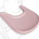 High Chair Tray Compatible with Stokke Tripp Trapp Chair  Matte Dusty Pink  NO Suction Plate Feature  Ergonomic Curved Design  BPA-Free, Easy to Assemble