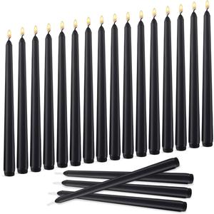 20 Pack Black Taper Candles, 7-8 Hours Burn Time, Unscented, Smokeless and Dripless, 0.79 x 10 Inch Dinner Candle Set for Household, Wedding, Party and Home Dcor Candlesticks