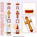 Threlaco 2 Pcs 18 Inch Large Easter Paschal Candle Cirios Religiosos Catolicos 2026 Alpha Cross Week Religious Catholic Church Candles for Baptisms Prayer Holy Week Church Supplies Easter Decoration