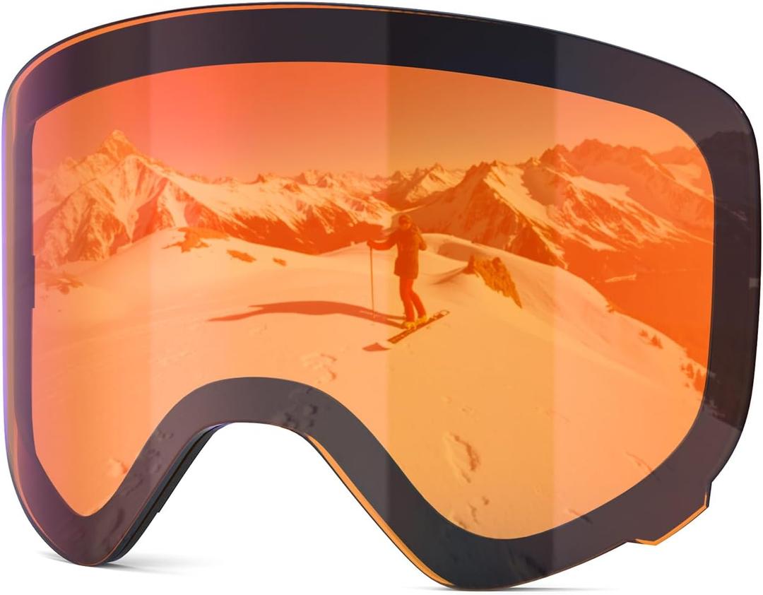 MAMBAOUT Ski Goggles with Magnetic Lens, Kids Snowboarding Goggles for Boys Girls, Anti Fog UV Protection Age 3-14