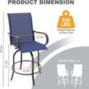 Patio Swivel Bar Stools Set of 2, Outdoor Chairs with High Back and Armrest, All Weather Bar Set for Beach, Lawn, Poolside and Garden