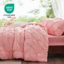 BEDELITE Pink King Size Comforter Set - 3 Pieces Boho Pintuck Bedding Comforter Sets, Lightweight Soft & Warm King Bedding Set with 2 Pillowcases for All Season