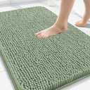 Arotive Bathroom Rugs 30x20, Extra Soft Absorbent Shaggy Chenille Bath Rugs, Machine Washable Rubber Backing Non-Slip Bath Mats for Bathroom Floor Tub and Shower, Home Decor Accessories, Sage Green