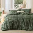 Bedsure Boho Duvet Cover Queen Size, Soft & Comfortable Elegant Design Boho Bedding for Decoration, Machine Washable Comforter Cover for All Seasons,Includes 1 Duvet Cover & 2 Pillow Shams,Olive Green