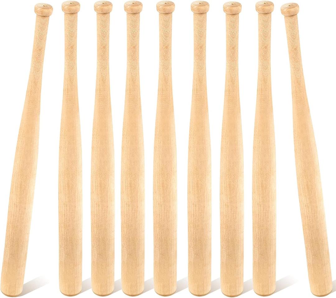 Marsui 12 Pack Unfinished Mini Baseball Bat 8 Inch Unpainted Wood Baseball Bats for Painting Keychain Action Figures DIY Craft Projects Ball Sports Party Favors