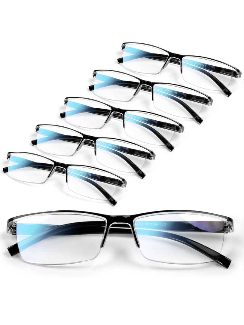 6 pack Executive Style Reading Glasses Men - Durable Readers with (+1.25)