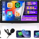 Roinvou 8 Cores 4+64G Android Radio Upgrade for Toyota Corolla EX 2005-2012, 9'' HD Touchscreen with Wireless CarPlay Android Auto GPS Navigation WiFi Backup Camera Mirror Link Bluetooth Mic RDS