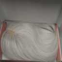 Flufymooz Real Human Hair Toppers for women, 10 Inch Clip in Bangs 100％ Human Hair Toppers for Thinning Hairpiece, Cover Hairpiece with 150% Density Silk BaseSilver White