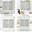 jinchan Linen Floral Tier Curtains 36 Inch Farmhouse Botanic Cafe Curtains Light Filtering Drapes for Small Windows Back Tab Half Window for Kitchen Living Room Bathroom 2 Panels Blue