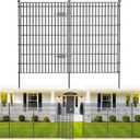 No Dig Garden Fence, Dog Fencing Outdoor for Yard, 10 Panels with Gate