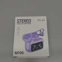 Open Ear Clip On Earbuds Intelligent Touch Color Screen Open Ear Wireless Bluetooth 5.4 Headphones Lightweight Comfort Sport Earbuds Built-in Mic IPX7 Waterproof Earphones for Running Fitness(Black) (M100)