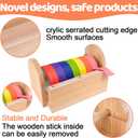 Sabary Wooden Washi Tape Dispenser Multi Roll Masking Tape Holder Organizer with Acrylic Cutter for Craft Painter Gift Wrapping 9.8 x 5.8 x 5.8 Inches