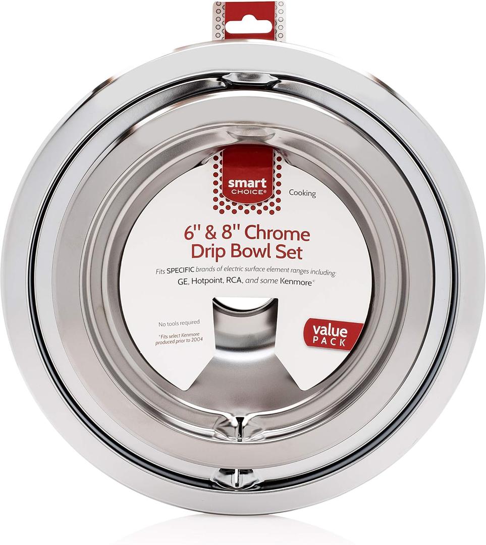 Smart Choice Drip Bowl Set of 4, Two 6 Inch Bowls and Two 8 Inch Bowls, gray (4 Count (Pack of 1))