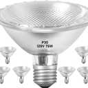 Par30 75W Short Neck Halogen Flood Light Bulbs 120V, 75W Dimmable Short Indoor Flood Light Bulbs E26, 6Pcs Par30 Halogen Light Bulbs 2700K for 5-6in Recessed/Ceiling Can/Accent/Tracking Lights
